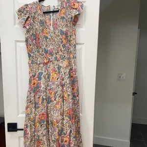 Sea New York Ines Smocked Floral Dress Size 8 NWT
